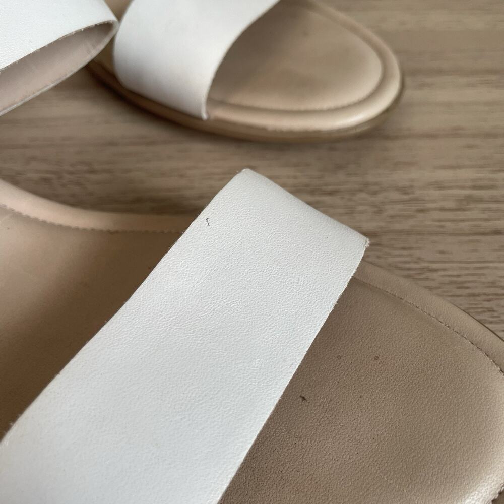 ECCO Shape 35 Wedge Bright White Leather Hook Loop Slip-On Mule Size US 8 EU 39 - Picture 5 of 10